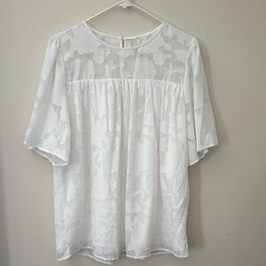 SHEIN White Textured Blouse